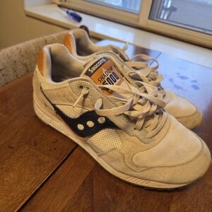 Saucony shadow 5000 cream suede and canvas sneakers shoes US 10